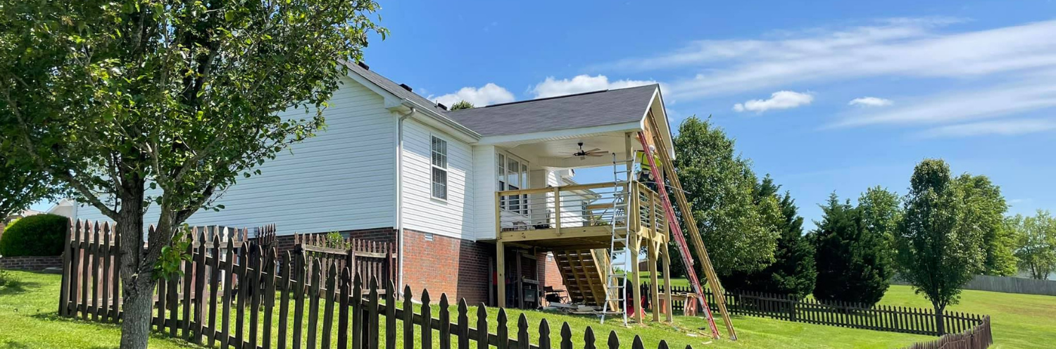 Construction on second story porch