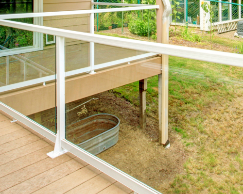 deck with glass panels