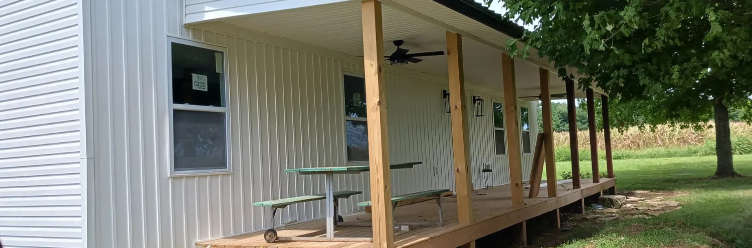 covered porch attached to home